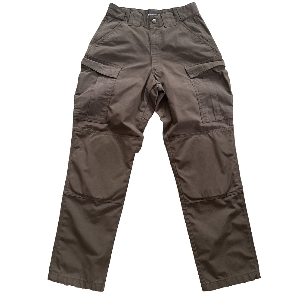 5.11 Tactical TDU Pants Men M Long Brown Ripstop Cargo Adjustable Waist 32x32